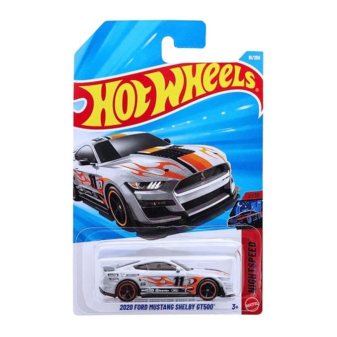 Hot Wheels 2020 Ford Mustang Shelby GT500 Nightspeed Ages 3 and Up 10/250 (Grey) | Ages 3 and Up, 10/250