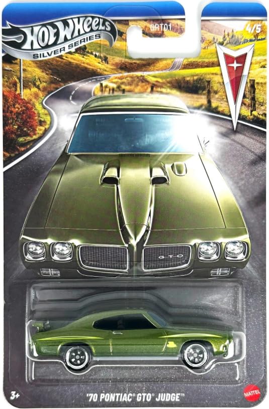 Hot Wheels Silver Series '70 Pontiac GTO Judge [Green] 4/5, 1:64 Scale Diecast Toy Vehicle