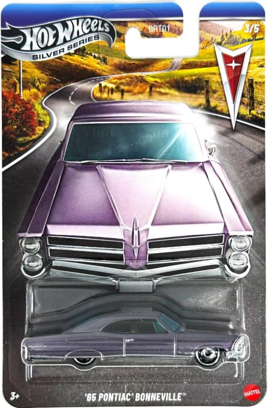 Hot Wheels Silver Series '65 Pontiac Bonneville [Purple] GRT01 3/5, 1:64 Scale Diecast Toy Vehicle