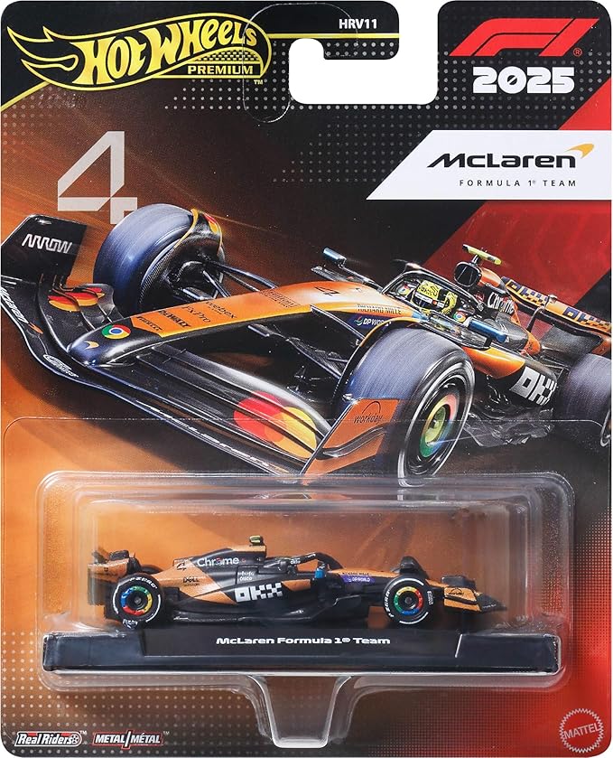 Hot Wheels 1:64 Scale Premium Race Team MCLAREN - Driver 2 Die-Cast Formula 1® Collectible Toy Race Car
