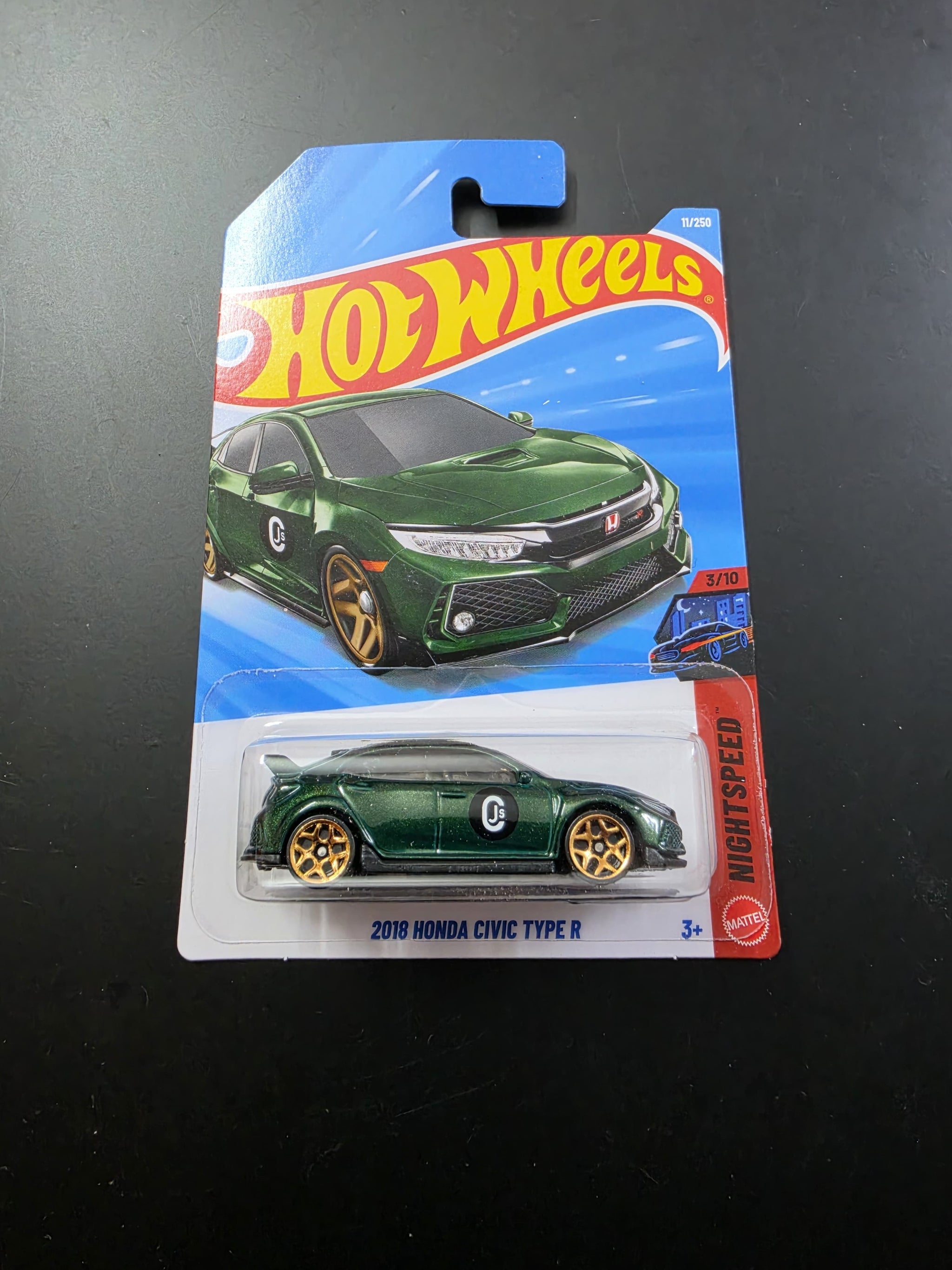 Hot Wheels 2018 Honda Civic Type R Nighspeed Ages 3 and Up 11/250 (Green)