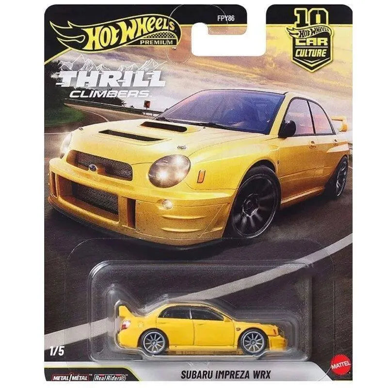 Hot Wheels Premium Thrill Climbers Collectible Toy Car, 1:64 Scale Die-Cast Subaru Impreza WRX